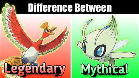difference between mythical and legendary pokemon.
